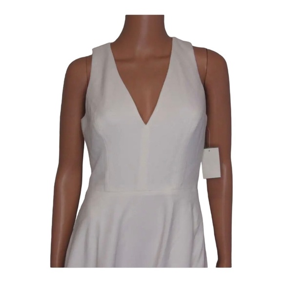 NWT DRESS THE POPULATION Catalina Fit and Flare Cocktail Midi Dres White Small - Picture 10 of 14